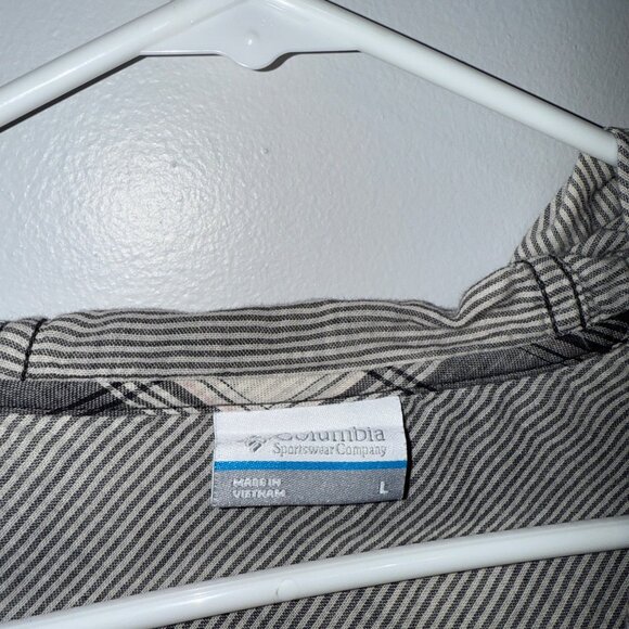 Columbia Sportswear Co. Womens L Plaid Hooded Shirt - Black & White - Picture 5 of 6
